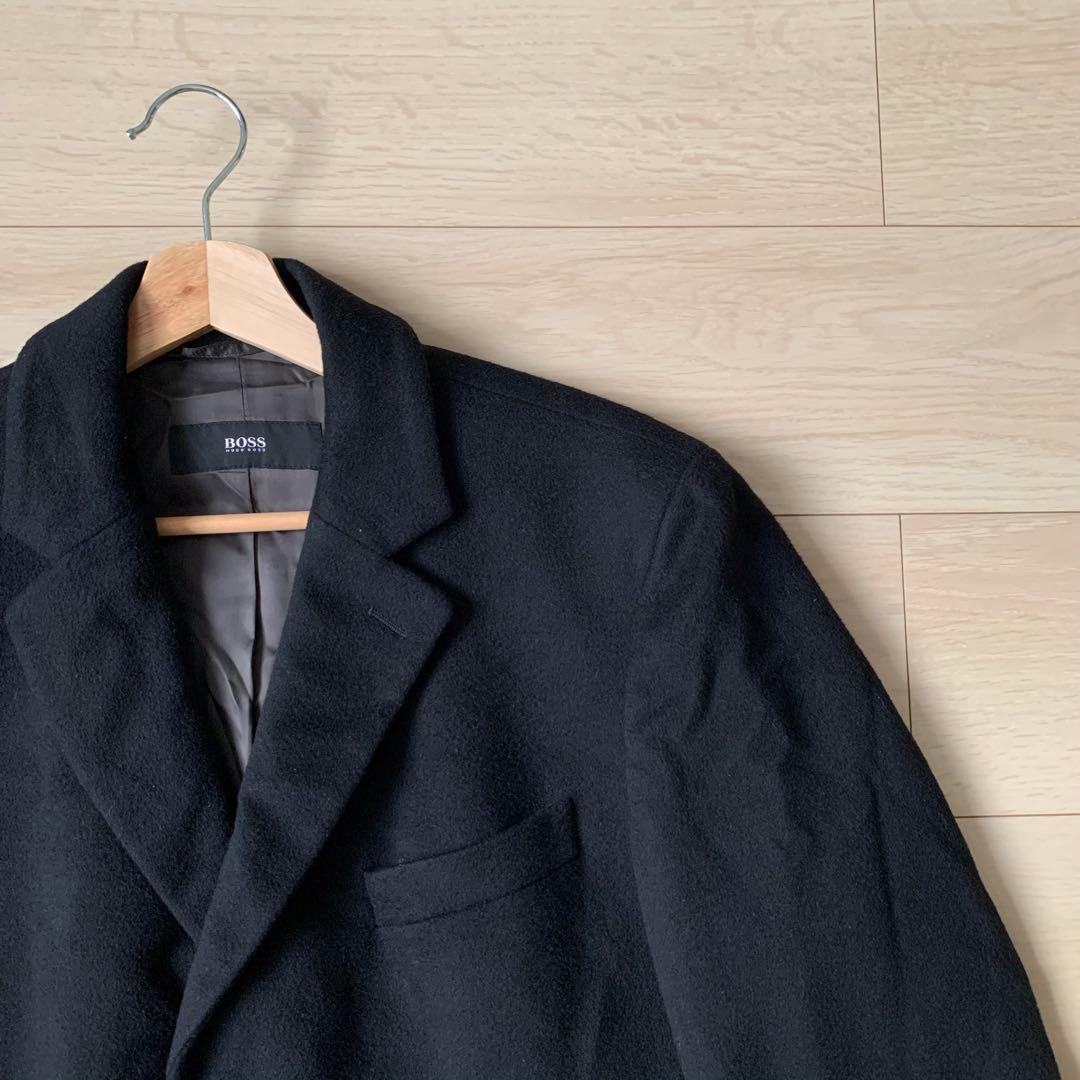 美品　HUGO BOSS チェスターコート　カシミヤ　ブラック　50
