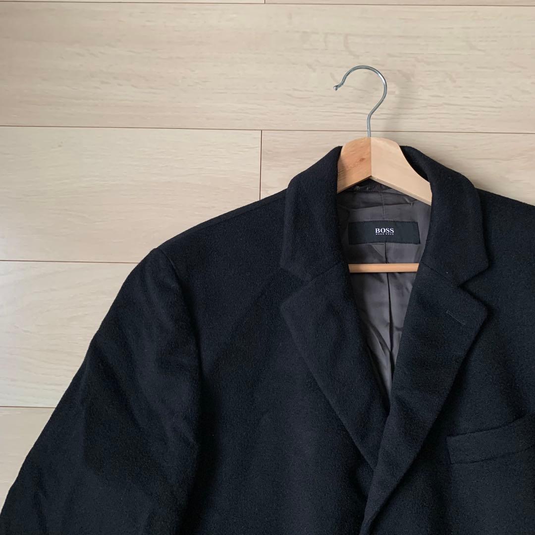 美品　HUGO BOSS チェスターコート　カシミヤ　ブラック　50