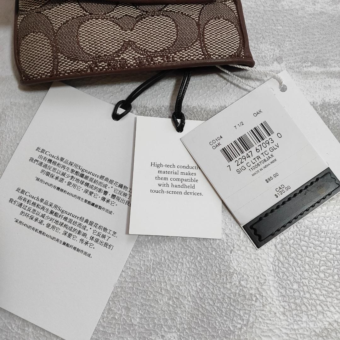 COACH コーチ レザー グローブ 手袋 レディース 7 1/2 スマホ対応