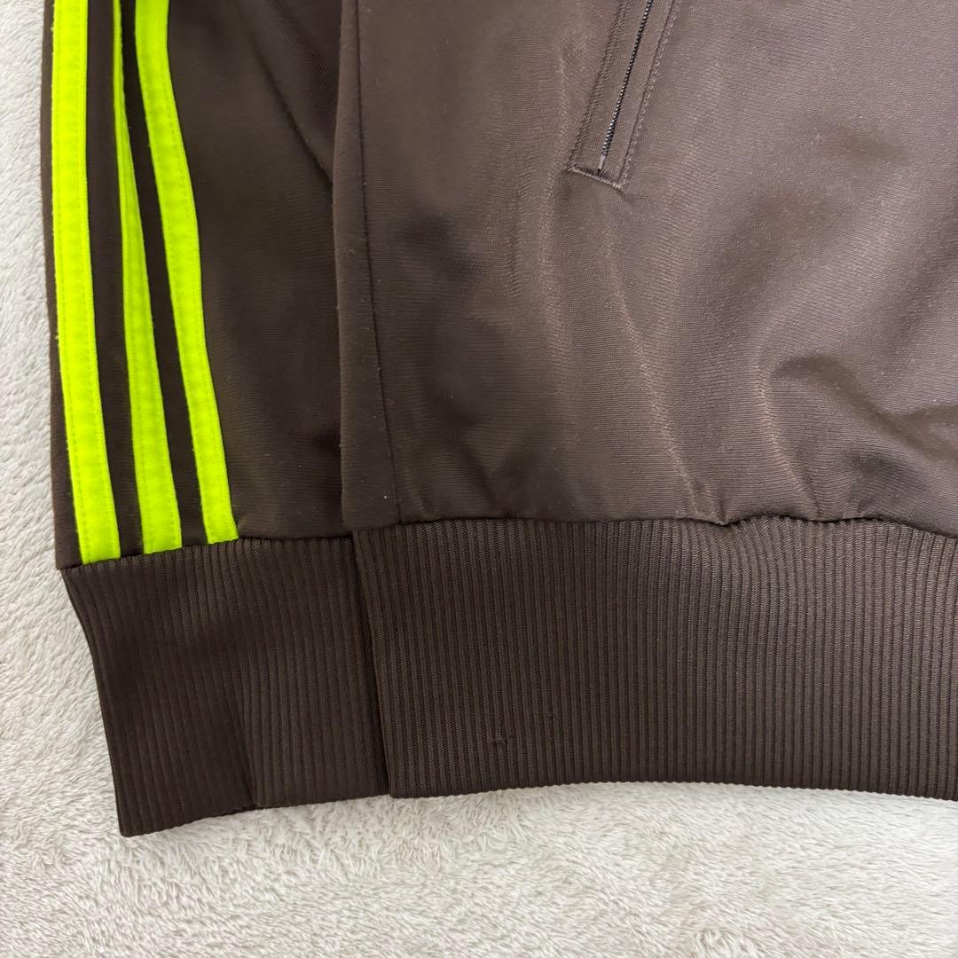 アディダス　ブラウン×ネオンイエロー　ファイヤーバード　トラックジャケット