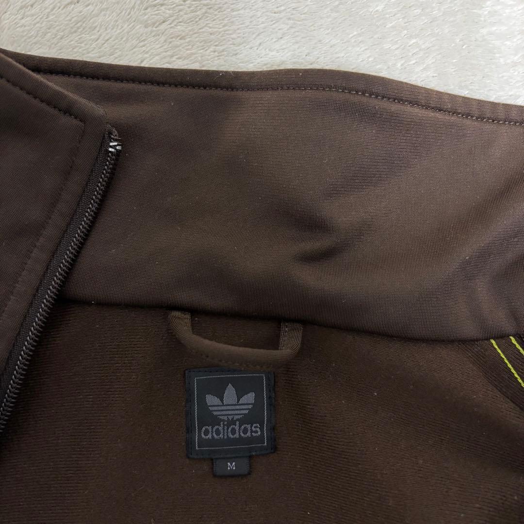 アディダス　ブラウン×ネオンイエロー　ファイヤーバード　トラックジャケット