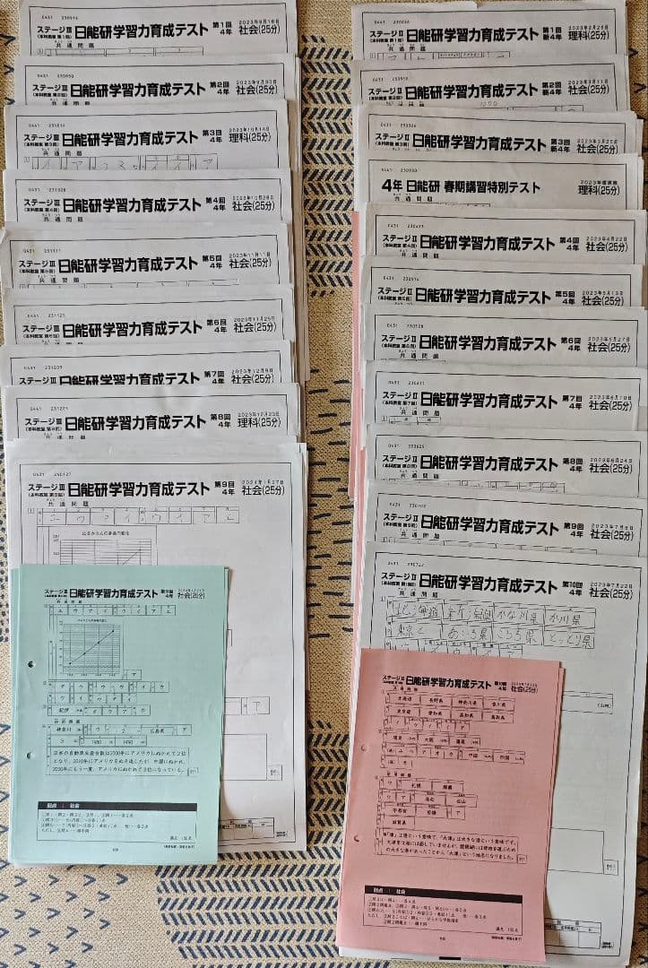 mimi 日能研 2023年 4年生 学力育成テスト後期１回〜９回のみ