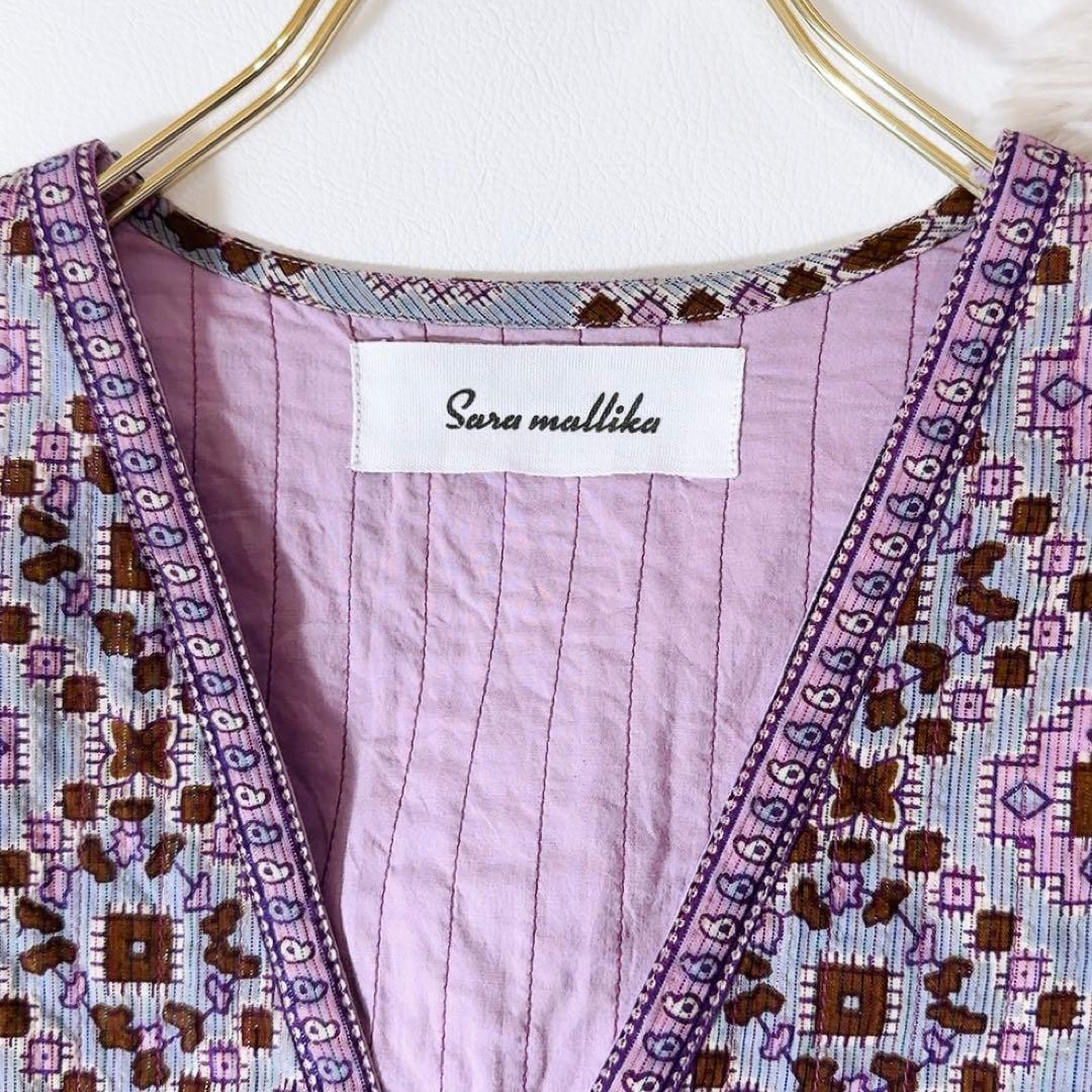 未使用級ꕥサラマリカ 2024 完売品 カリーナスクエアプリントタッセルドレス