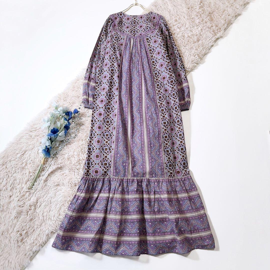 未使用級ꕥサラマリカ 2024 完売品 カリーナスクエアプリントタッセルドレス