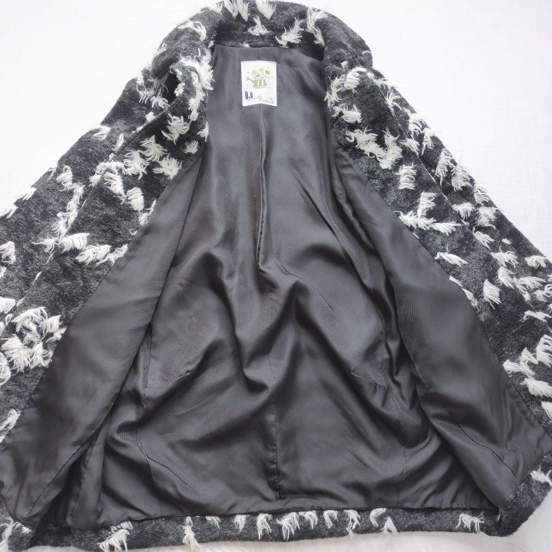 t.b　センソユニコ　コート　コクーンシルエット　グレー　フリンジ　日本製　38