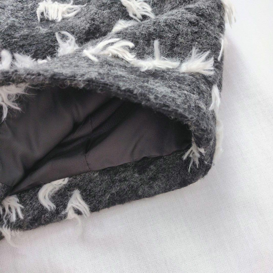 t.b　センソユニコ　コート　コクーンシルエット　グレー　フリンジ　日本製　38