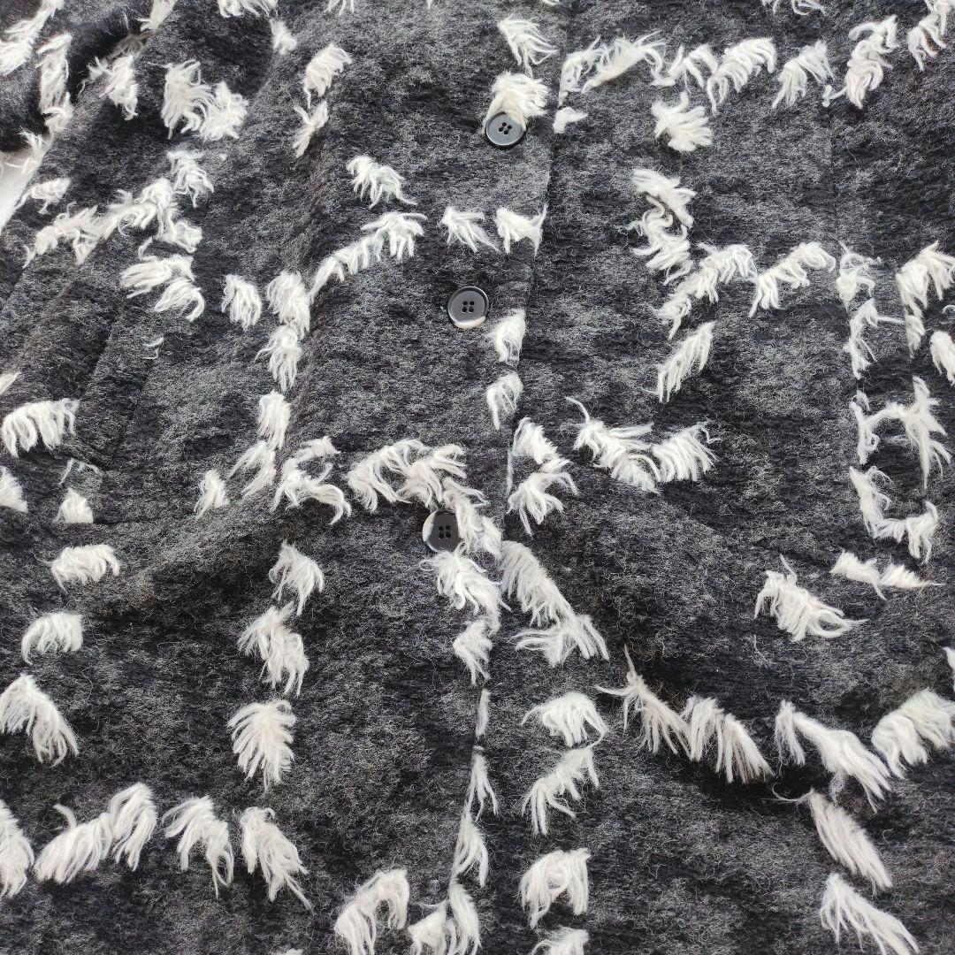 t.b　センソユニコ　コート　コクーンシルエット　グレー　フリンジ　日本製　38