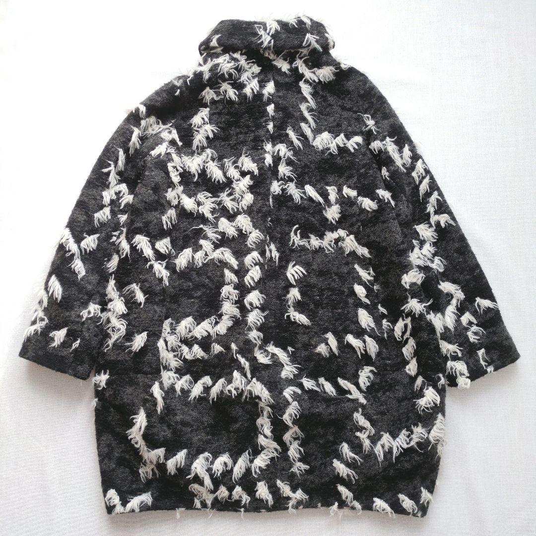 t.b　センソユニコ　コート　コクーンシルエット　グレー　フリンジ　日本製　38