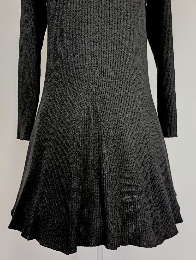 ☆フォクシーニューヨーク長袖ニットチュニックワンピースブラック希少42☆