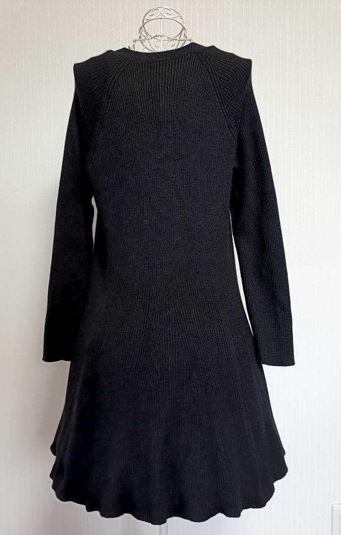 ☆フォクシーニューヨーク長袖ニットチュニックワンピースブラック希少42☆
