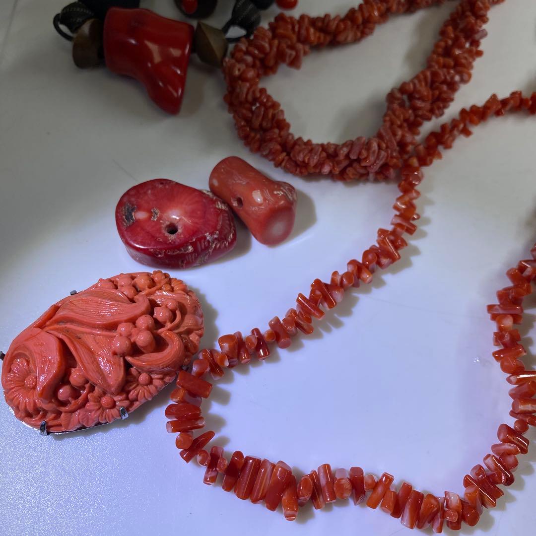 赤珊瑚など　ネックレス色々247g 東里8-0130ア㊱