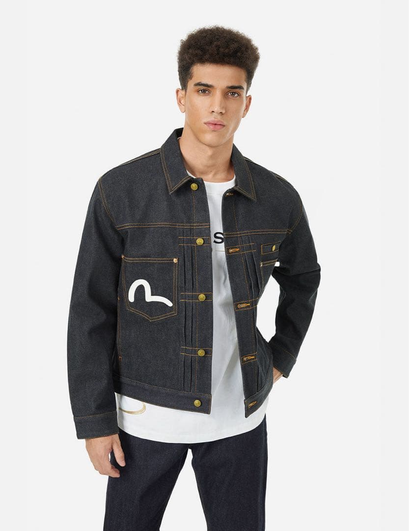 EVISU カモメプリントリラックスフィットデニムジャケット