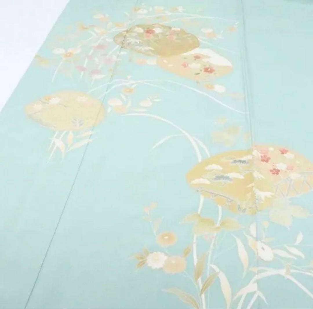 正絹 訪問着 上品 水色　卒園式 入学式 七五三 美品