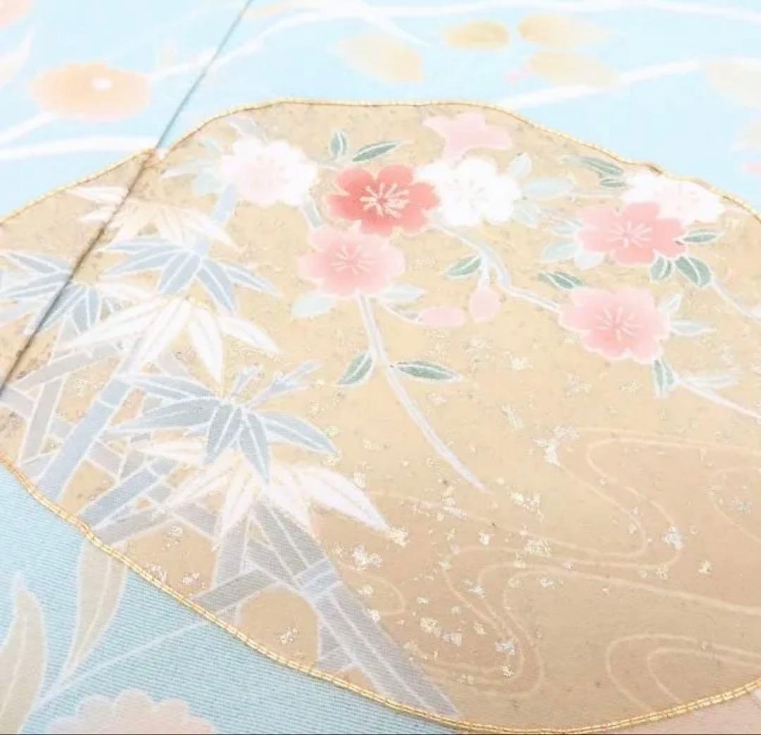 正絹 訪問着 上品 水色　卒園式 入学式 七五三 美品