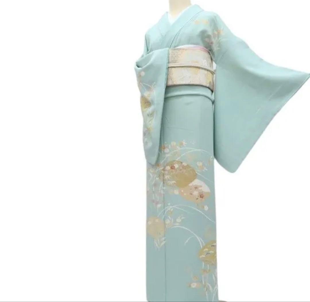 正絹 訪問着 上品 水色　卒園式 入学式 七五三 美品