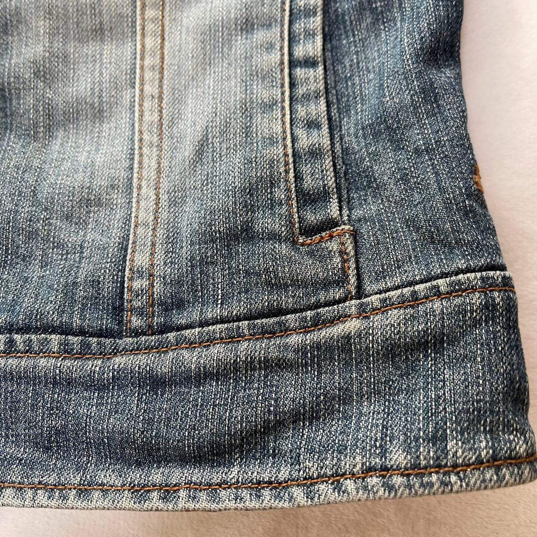 バーバリーブルーレーベル デニムジャケット ノバチェック ハート 刺繍ロゴ