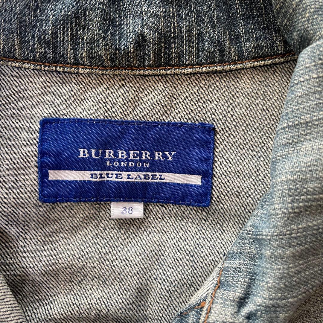 バーバリーブルーレーベル デニムジャケット ノバチェック ハート 刺繍ロゴ