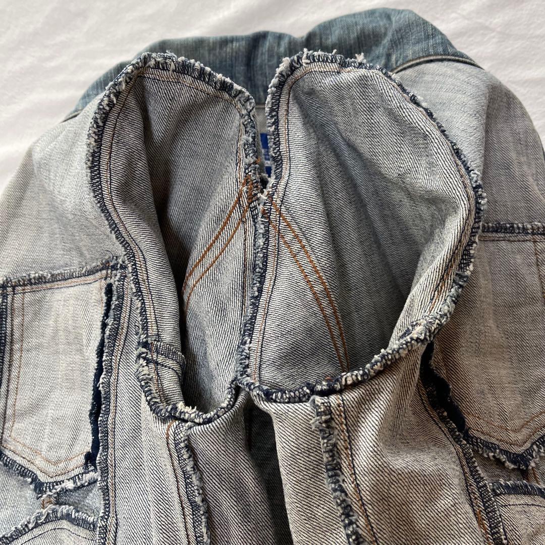 バーバリーブルーレーベル デニムジャケット ノバチェック ハート 刺繍ロゴ