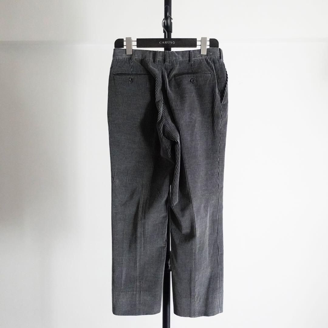【イタリア製】Brioni コーデュロイ　セミワイドトラウザーズ　ブラック