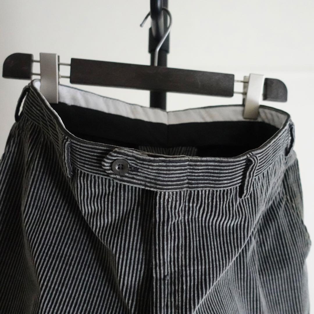 【イタリア製】Brioni コーデュロイ　セミワイドトラウザーズ　ブラック