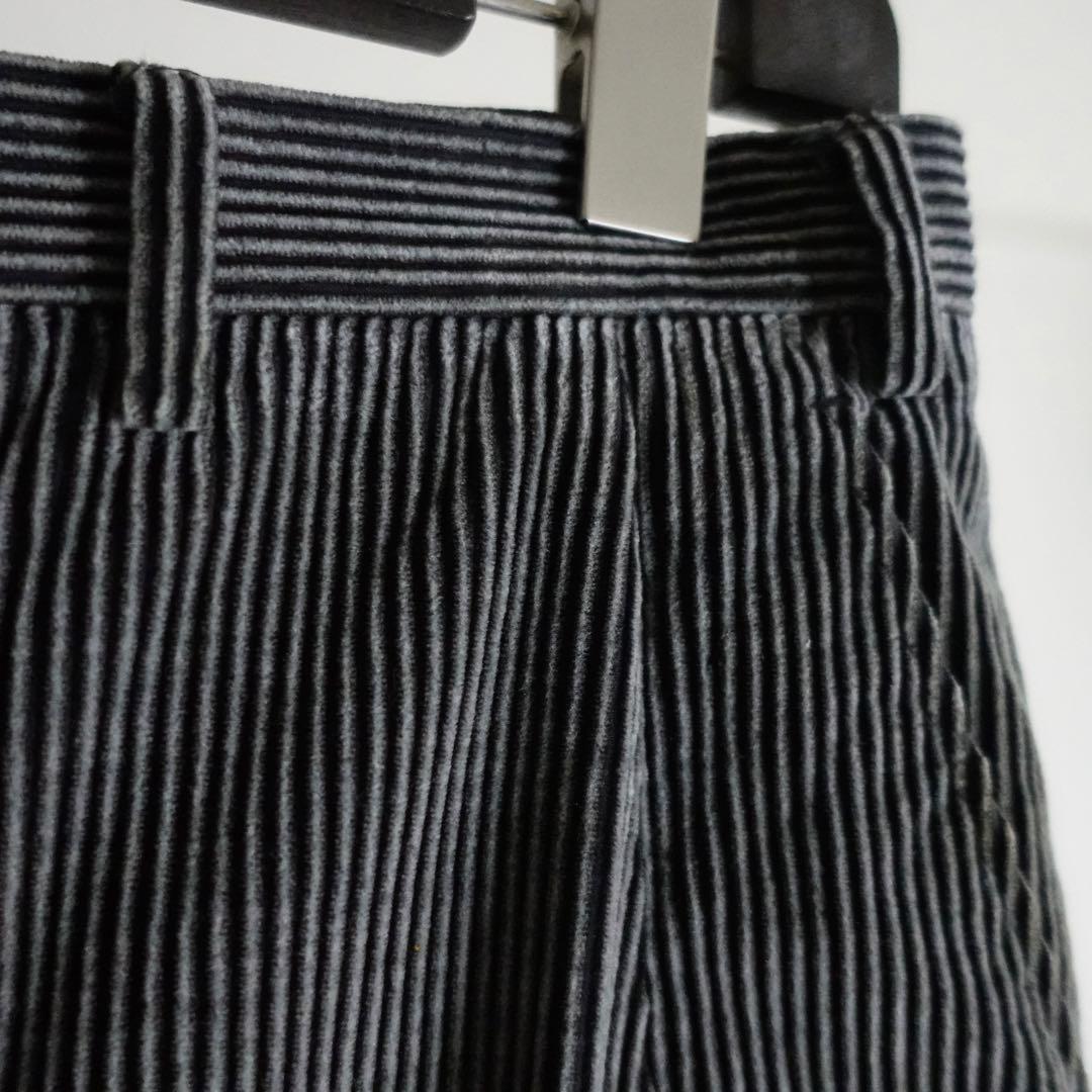 【イタリア製】Brioni コーデュロイ　セミワイドトラウザーズ　ブラック