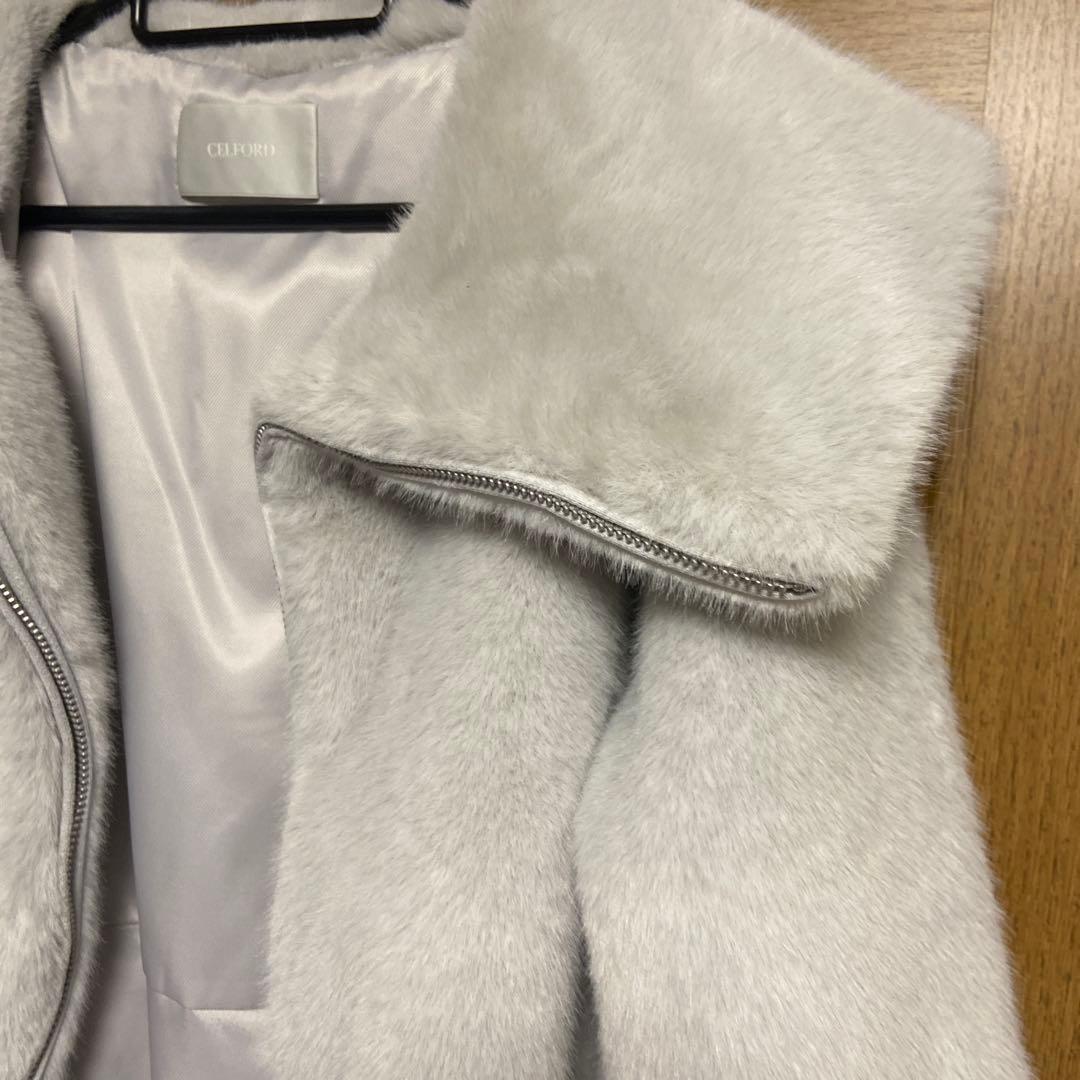 CELFORD ビッグカラーペプラムファージャケット