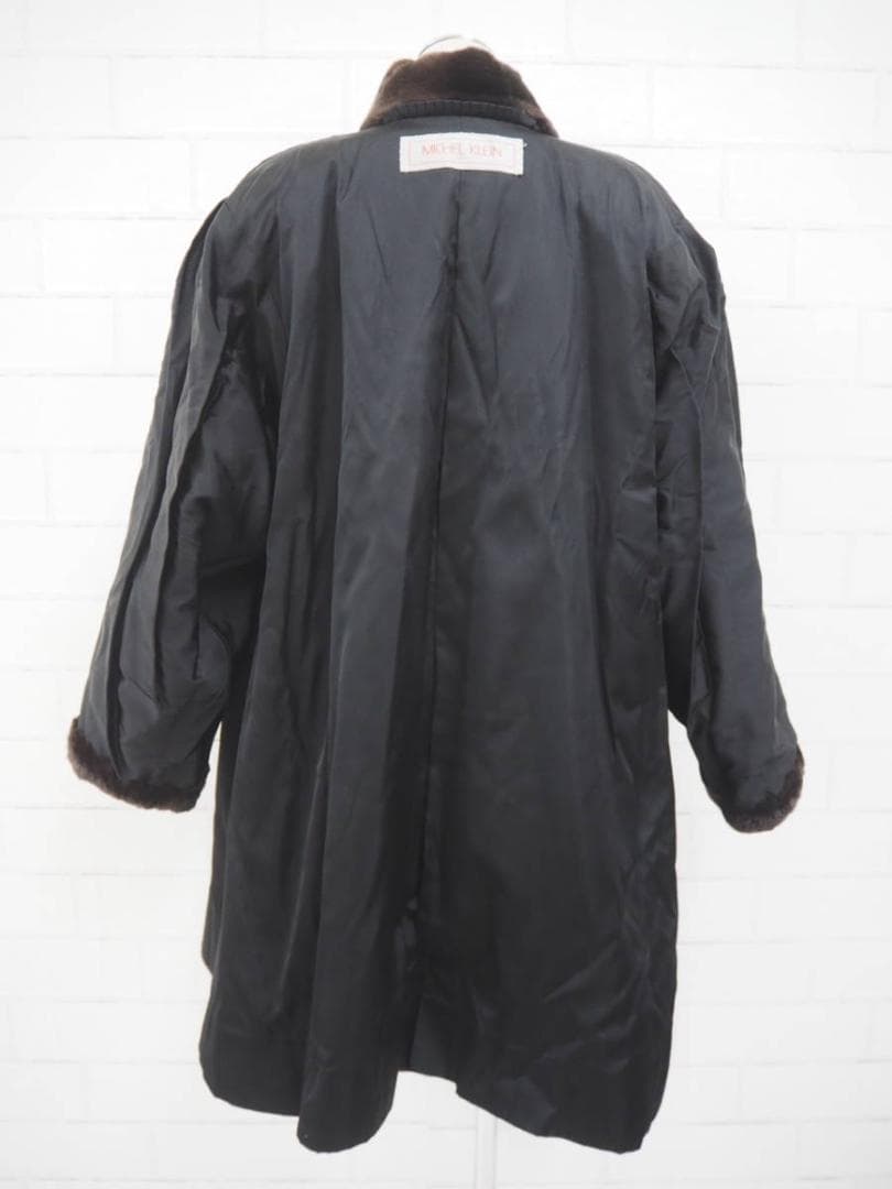 超美品！高級毛皮ムートンロング毛皮コートMICHEL KLEN