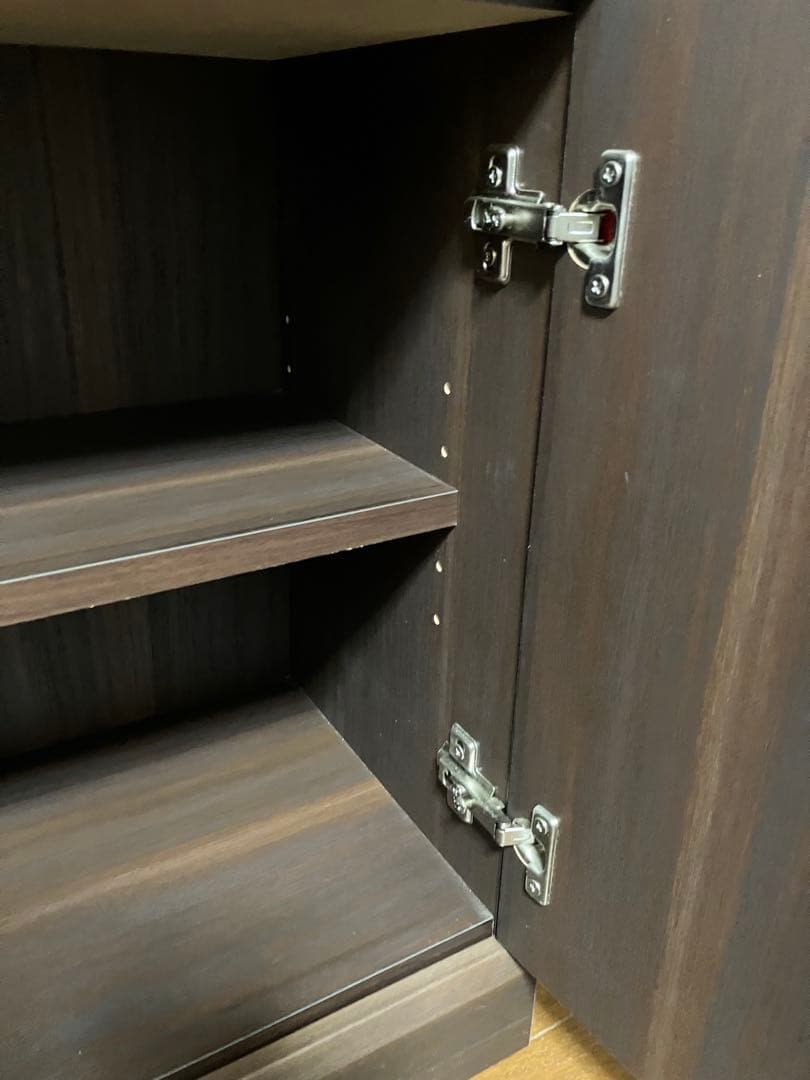 サイドボード　カップボード　ダークブラウン　白井産業