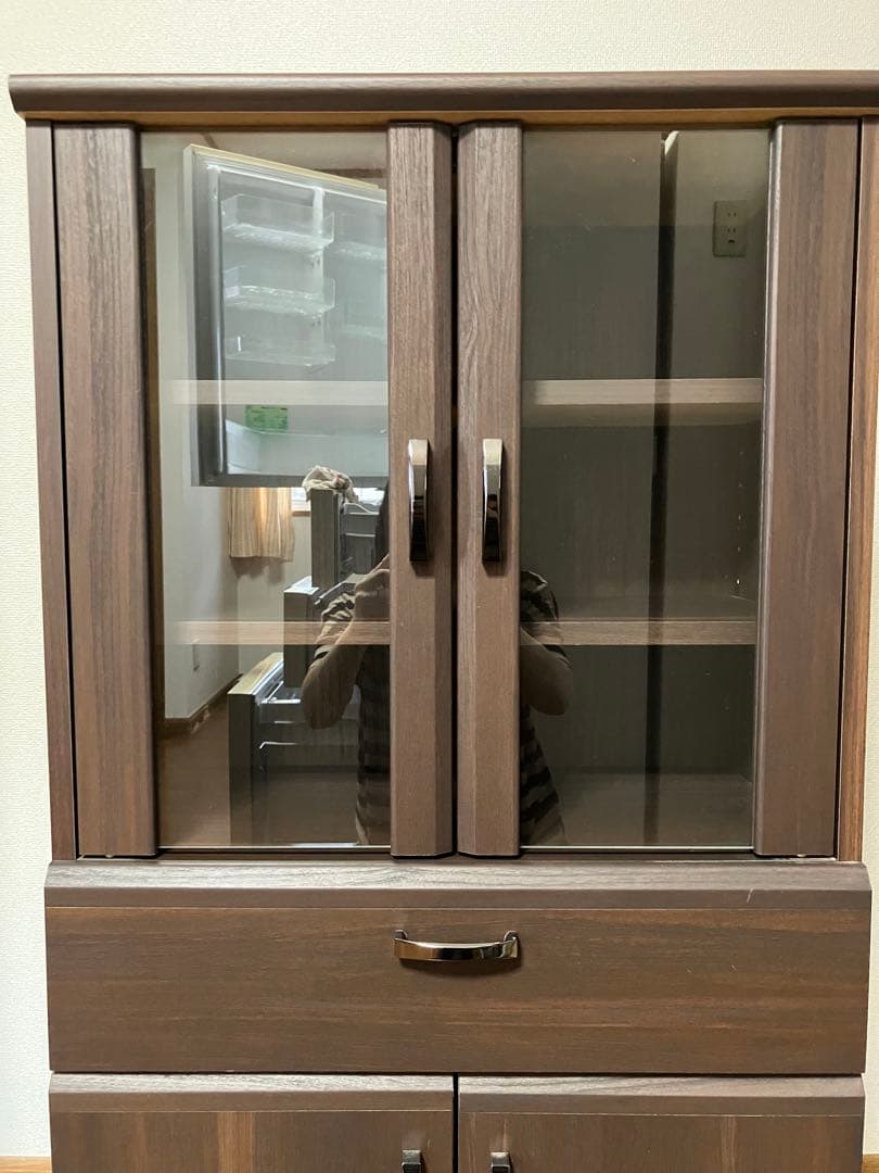 サイドボード　カップボード　ダークブラウン　白井産業