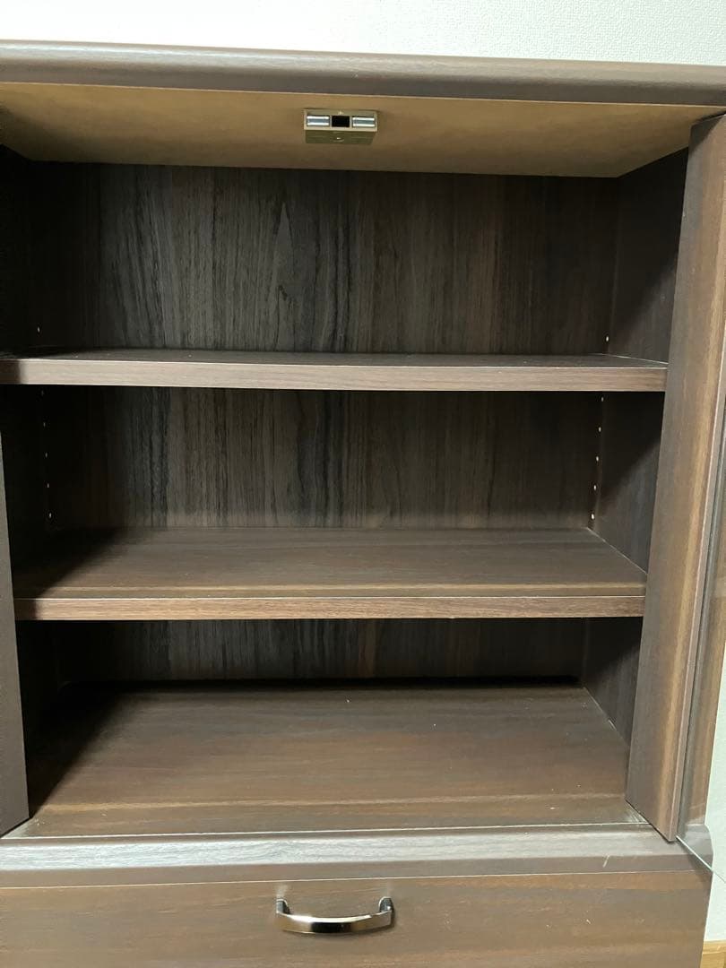 サイドボード　カップボード　ダークブラウン　白井産業