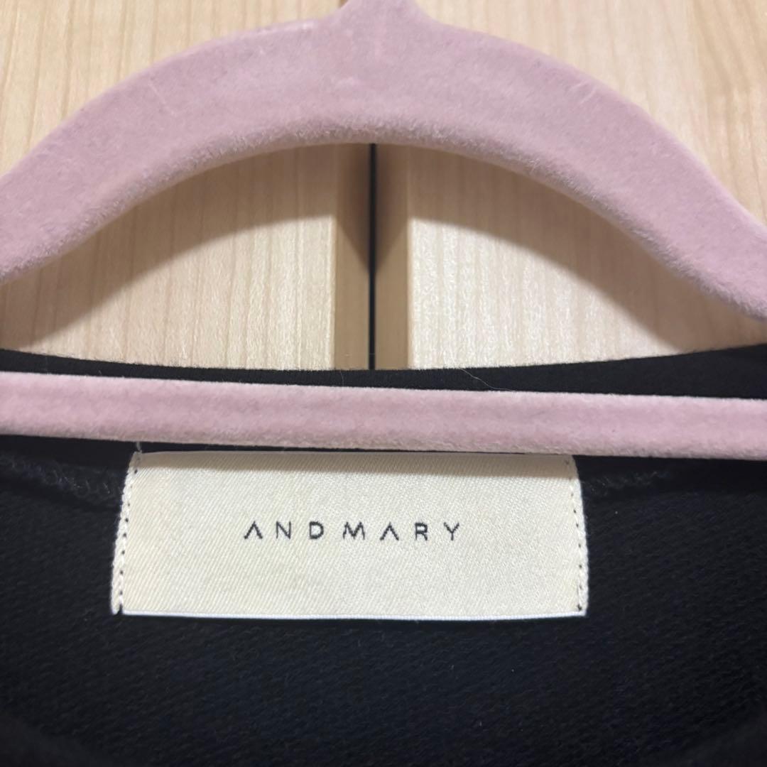トップス ANDMARY Mary logo tops black