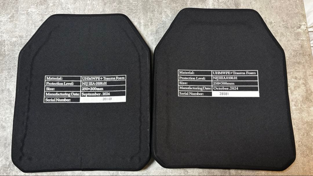 小*寛様 2024年8、9月製 NIJ-ⅢA レベル3A 実物防弾プレート 形状
