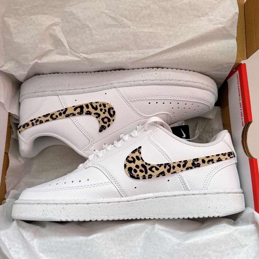 【新品】NIKE コートビジョンLO SE 24.5cm ヒョウ柄