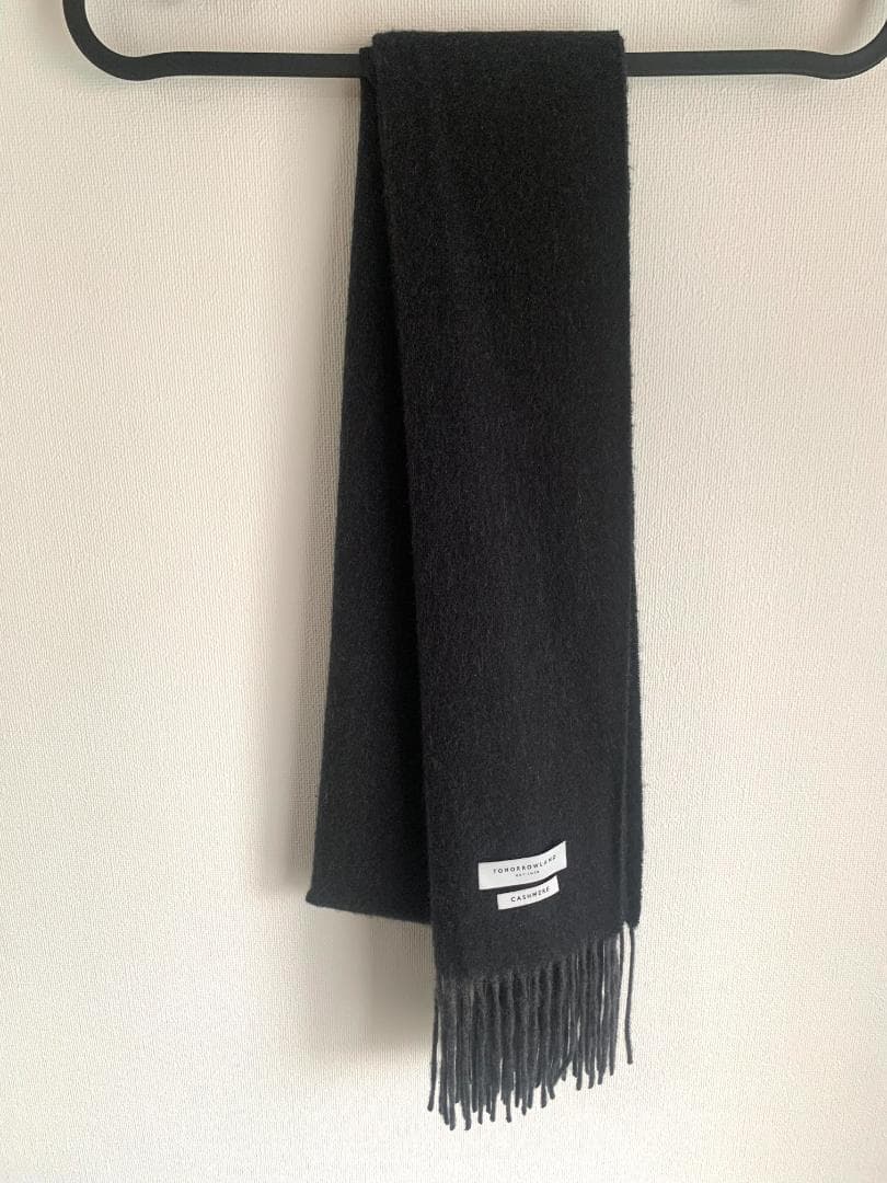 【美品】マフラー TOMORROWLAND カシミヤ メンズ ダークグレイ