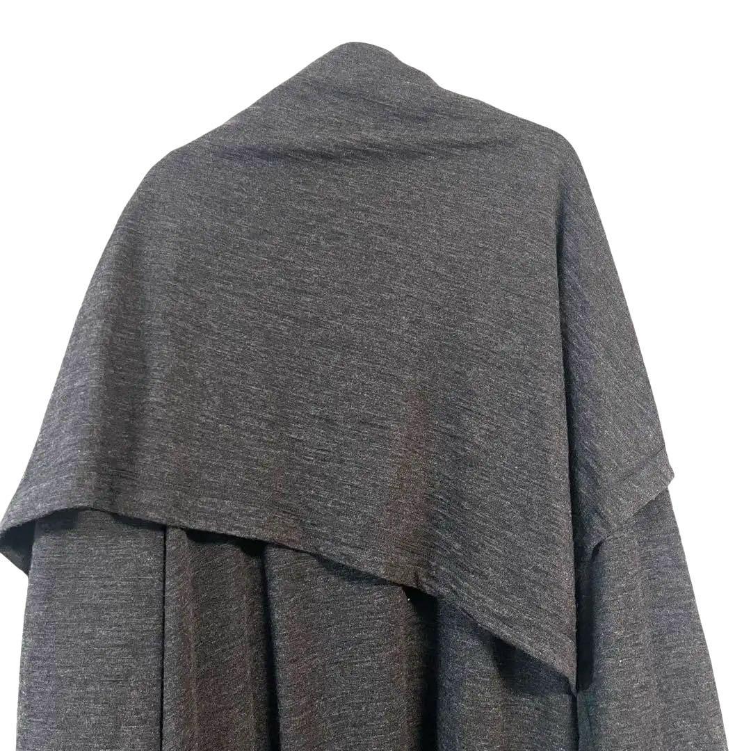 モユル　萌　ウールカットソーコート　チャコールグレー