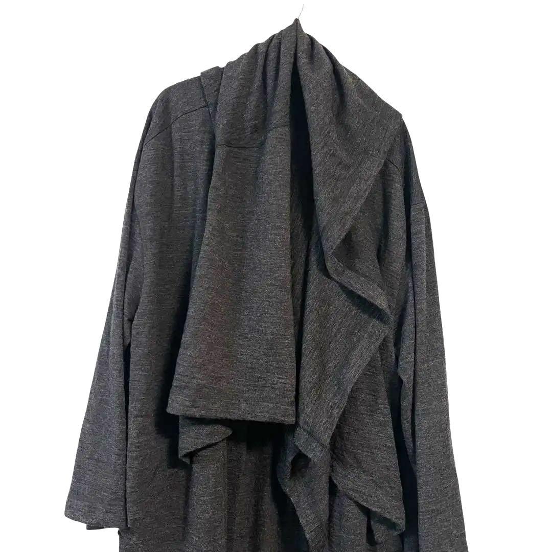 モユル　萌　ウールカットソーコート　チャコールグレー