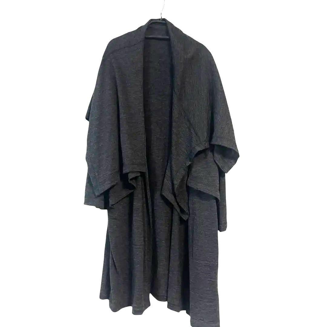 モユル　萌　ウールカットソーコート　チャコールグレー