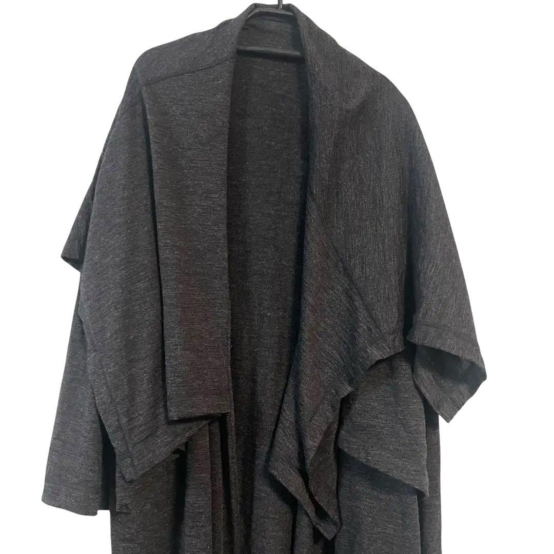 モユル　萌　ウールカットソーコート　チャコールグレー