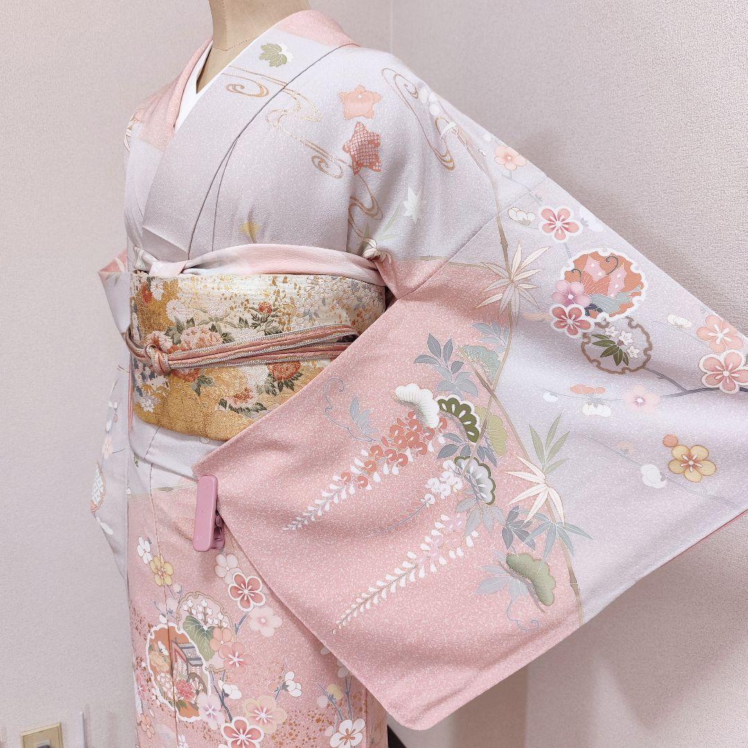 ❰6391❱ フルセット　訪問着　袋帯　帯〆　帯揚げ　正絹 入学式 七五三　着物