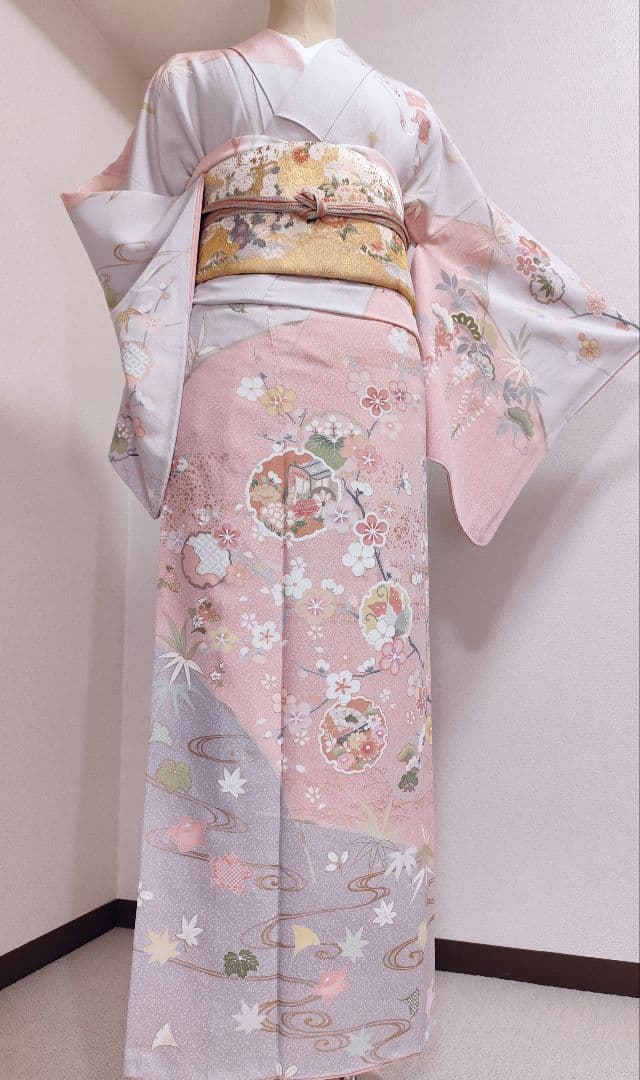 ❰6391❱ フルセット　訪問着　袋帯　帯〆　帯揚げ　正絹 入学式 七五三　着物