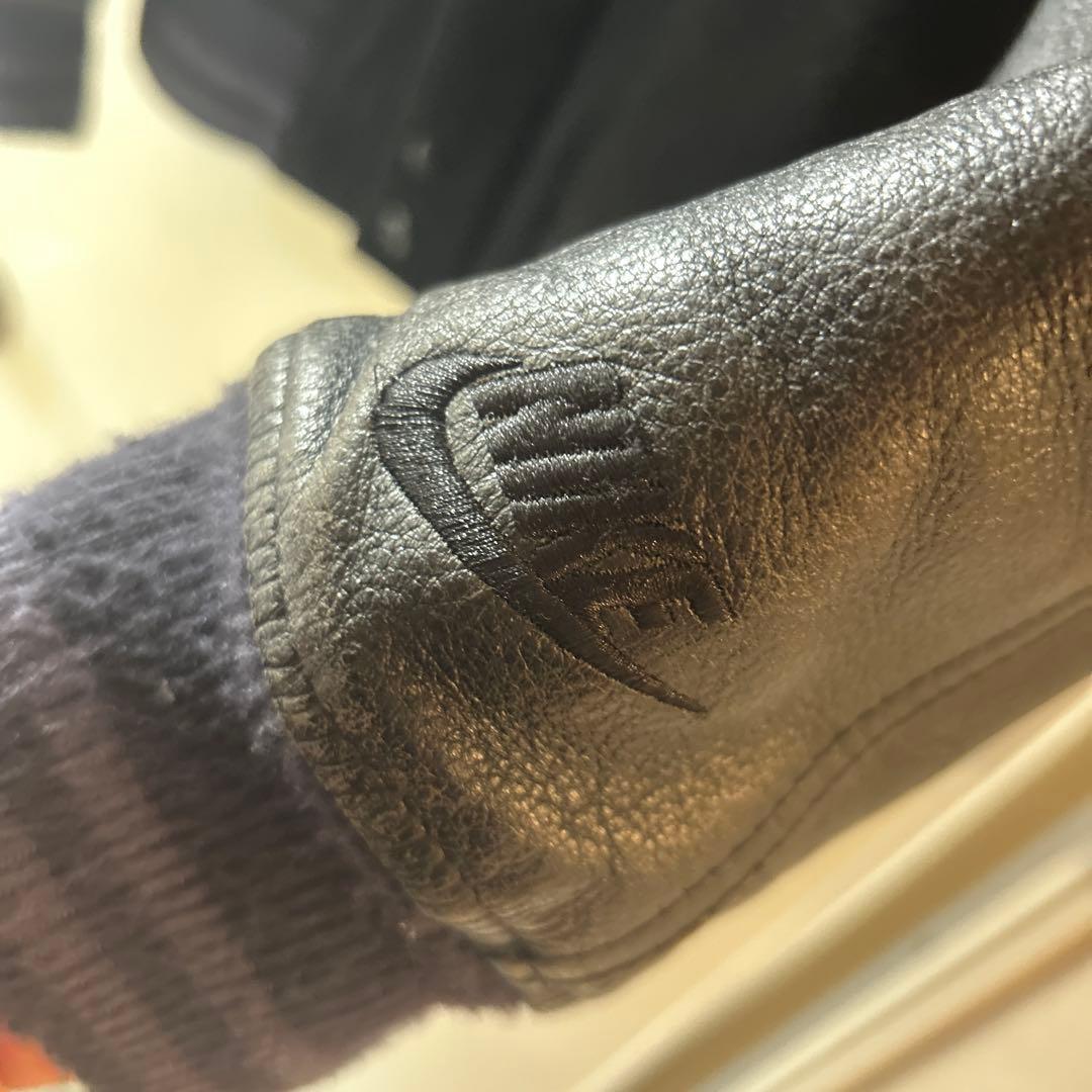 T*酢様 NIKE スタジャン デストロイヤー レザージャケット ブラック　L