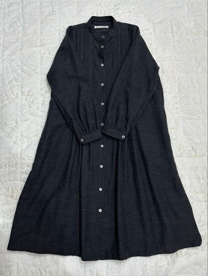 コットンハウスアヤ ウールワンピース ゆったり ピンタック 美品