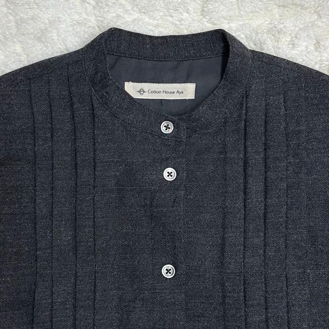 コットンハウスアヤ ウールワンピース ゆったり ピンタック 美品