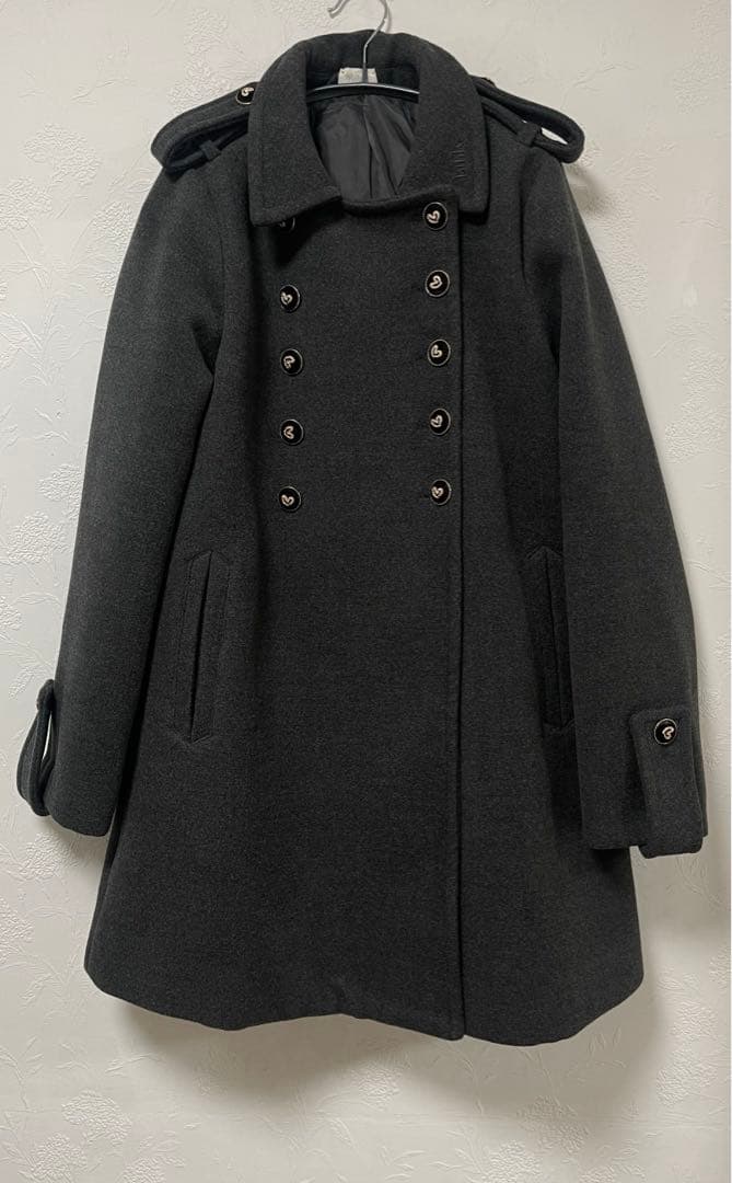bibiy.olivia coat ビビィ　オリビアコート　ハートボタン　グレー