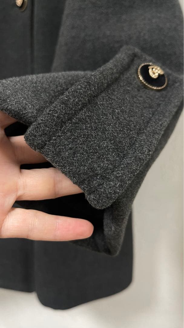 bibiy.olivia coat ビビィ　オリビアコート　ハートボタン　グレー