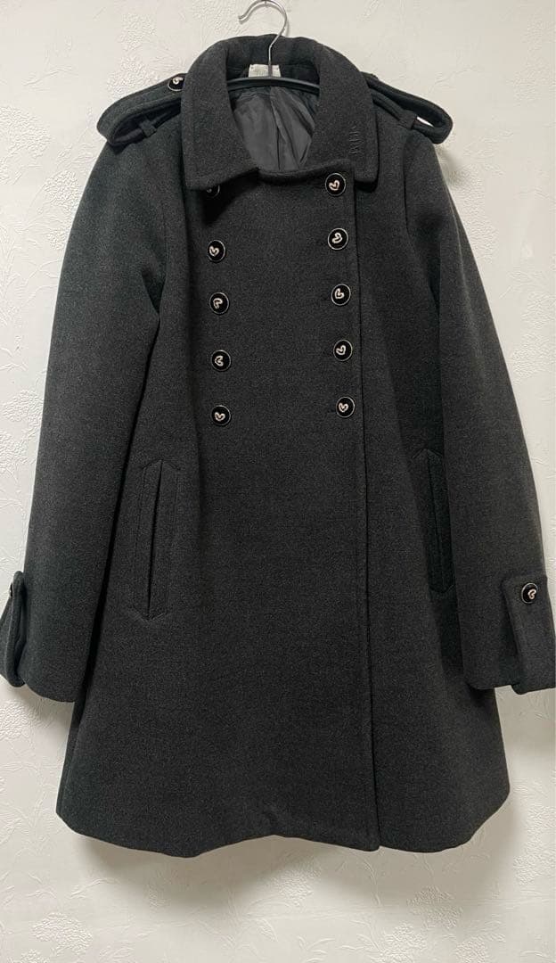 bibiy.olivia coat ビビィ　オリビアコート　ハートボタン　グレー