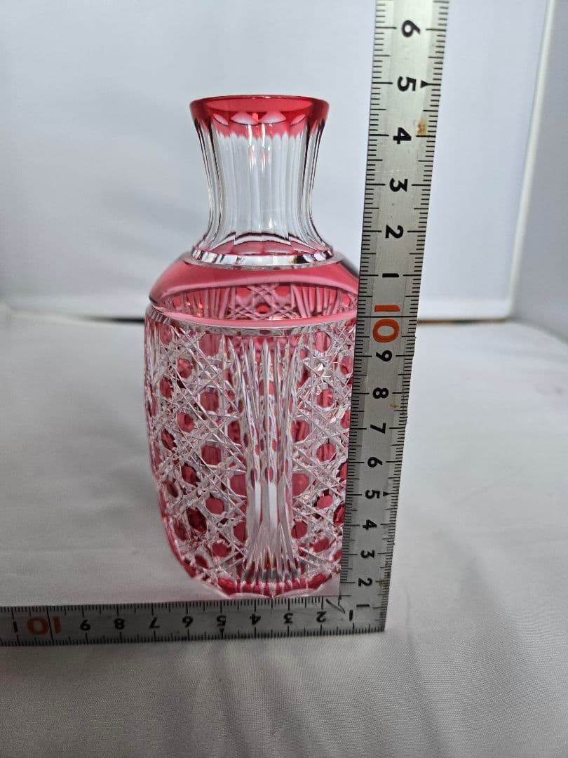 江戸切子クリスタル徳利専用箱付き ５個セット、約15cm