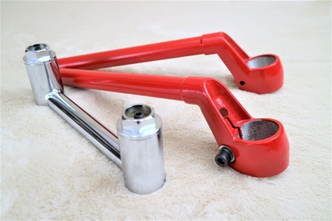 CBX純正 タイプ ハンドル 赤 +変換キット / 汎用 高さ 新品