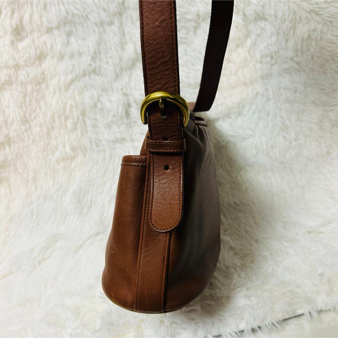 COACH オールドコーチ オールレザー ショルダーバッグ ブラウン 4143