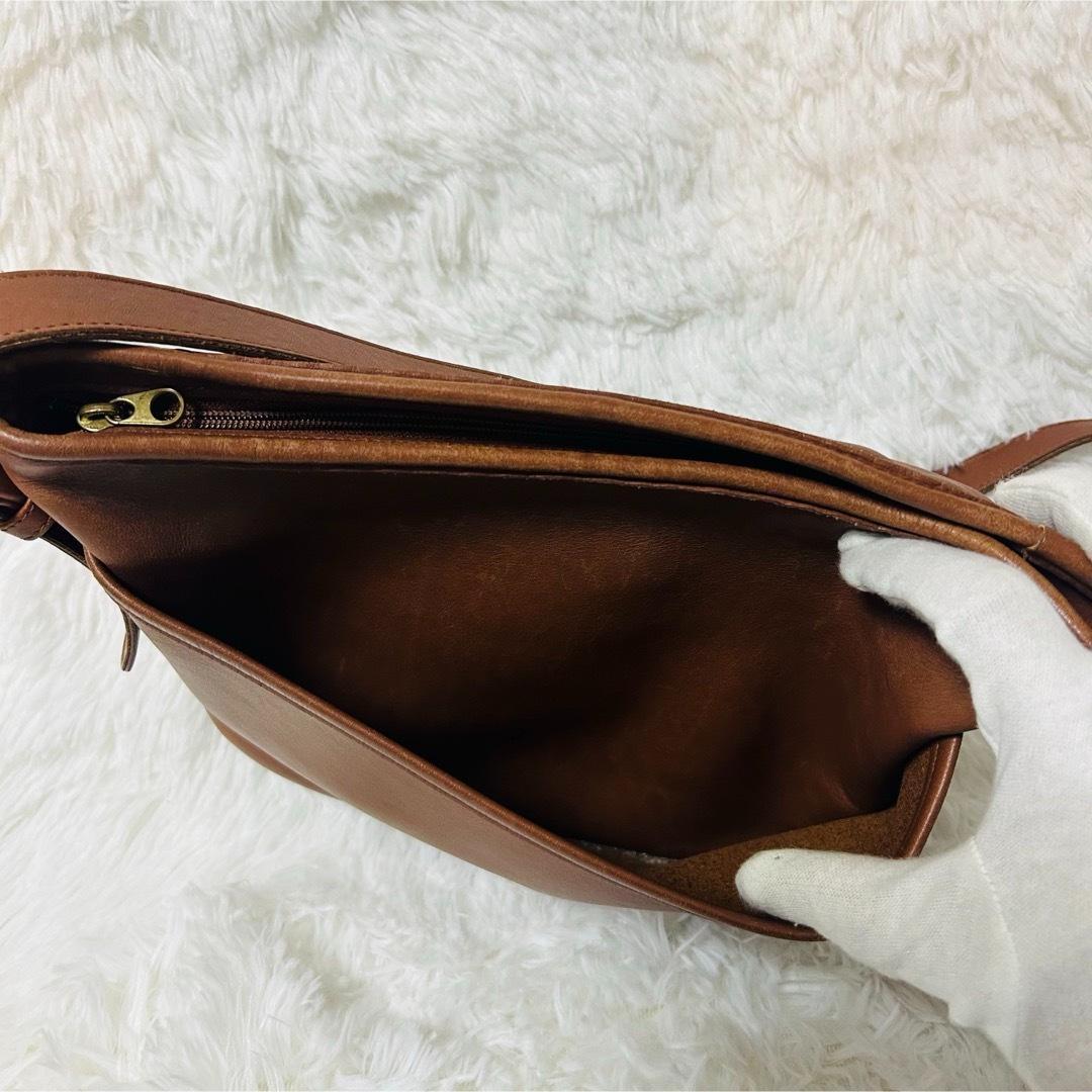 COACH オールドコーチ オールレザー ショルダーバッグ ブラウン 4143